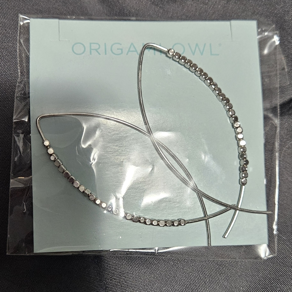 Silver beaded hoops